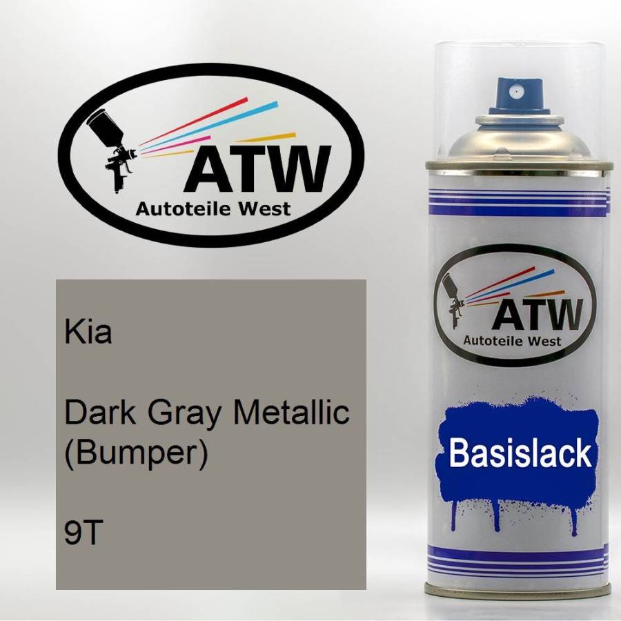 Kia, Dark Gray Metallic (Bumper), 9T: 400ml Sprühdose, von ATW Autoteile West.
